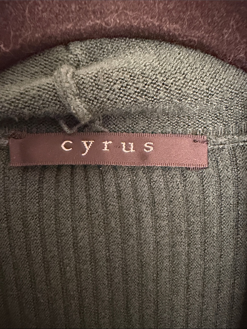 Cyrus Deep Green Open-Front Ribbed Cardigan - Picture 2 of 5